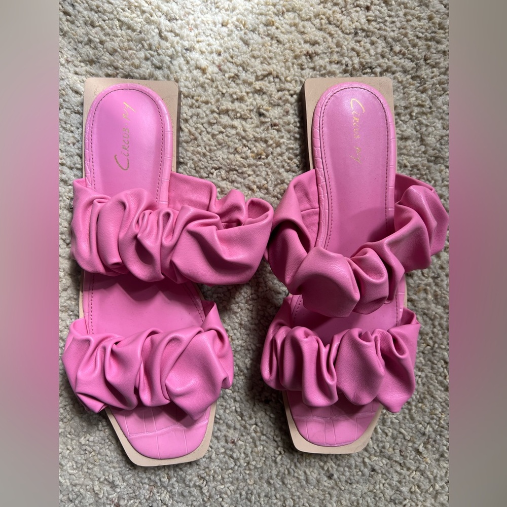 Pink sandals worn once